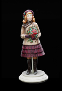 Miniature the girl with a bouquet