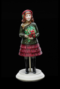 Miniature the girl with a bouquet