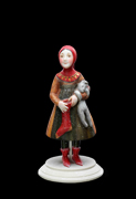 Miniature the girl with a Miniature the girl with a leveret