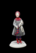 Miniature the girl with a Miniature the girl with a leveret